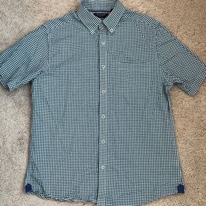 Roundtree & Yorke Green Checkered Casual Shirt